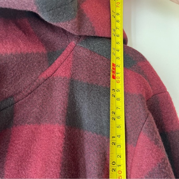 Country Liberty Hoodie XS Red Black Buffalo Plaid Fleece Pullover Unisex Cozy - Picture 8 of 13